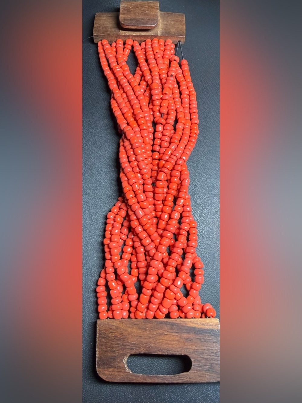 Hand Crafted Red Multi-Strand Bracelet - Picture 5 of 5